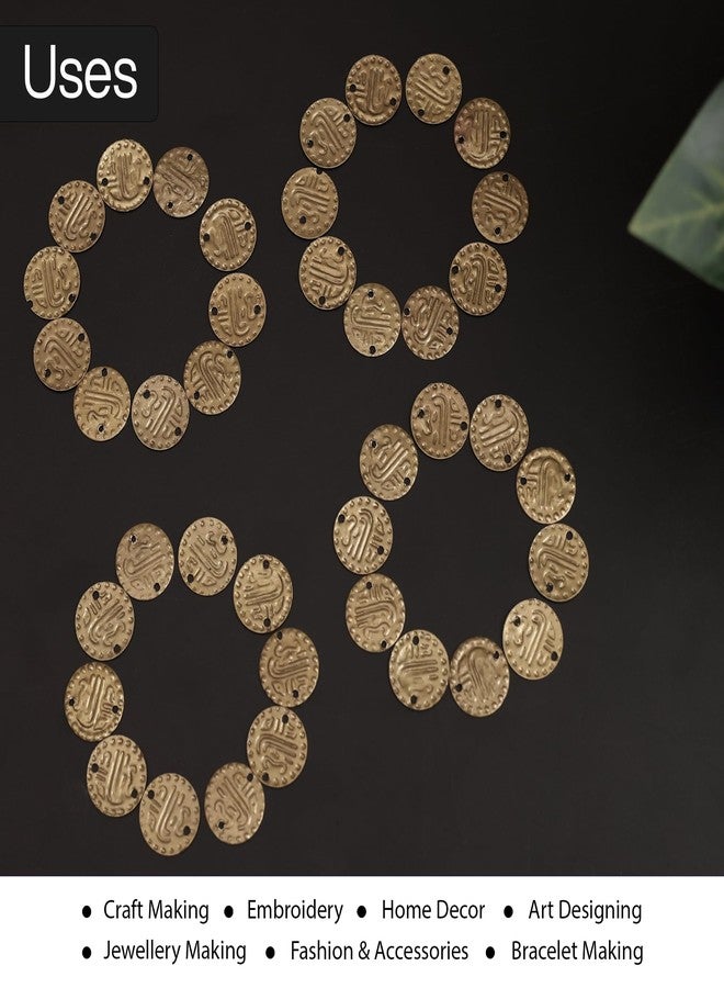 Embroiderymaterial Round Shape Double Hole Metal Sequins for Craft, Embroidery and Jewellery Making 100gm (14MM, Gold) - Image 5